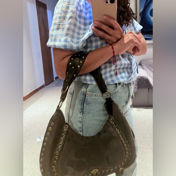 Coach limited edition brown Shoulder Bag with Decorative Metal Details - Picture 16 of 17